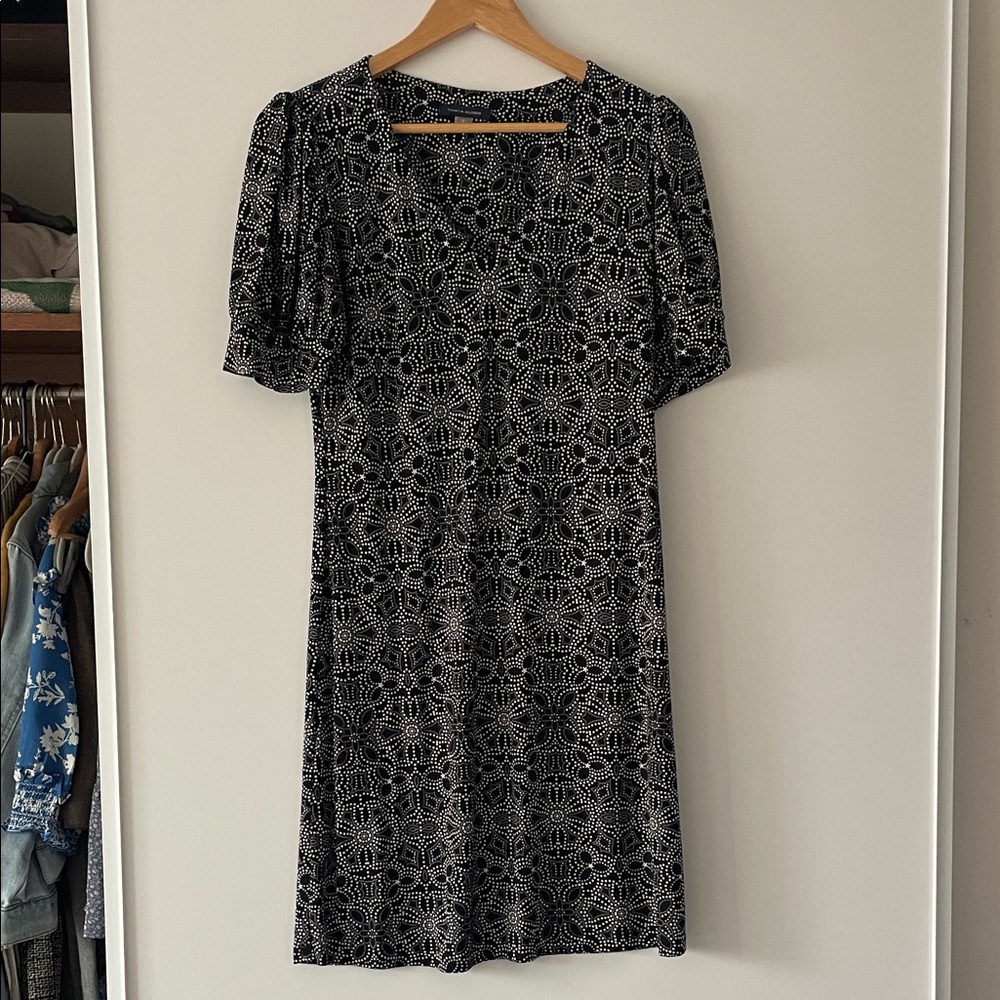 Tommy Hilfiger Black and White Puff Sleeve Sheath Dress